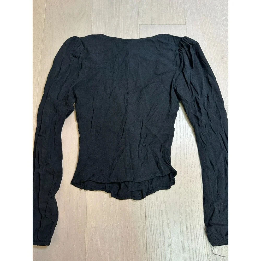 Reformation Long Sleeve Blouse Retro Button Front Classic French Model Chic XS